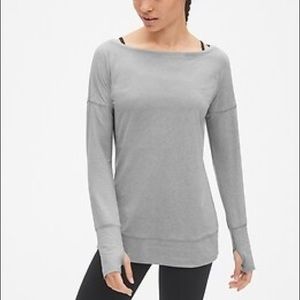 GAPfit brushed tech jersey boatneck top